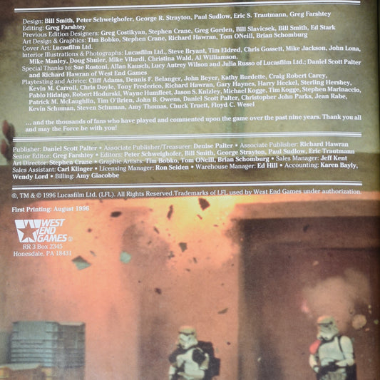 Vintage Star Wars RPG Hardback: Star Wars, The Roleplaying Game, Second Edition FIRST PRINTING
