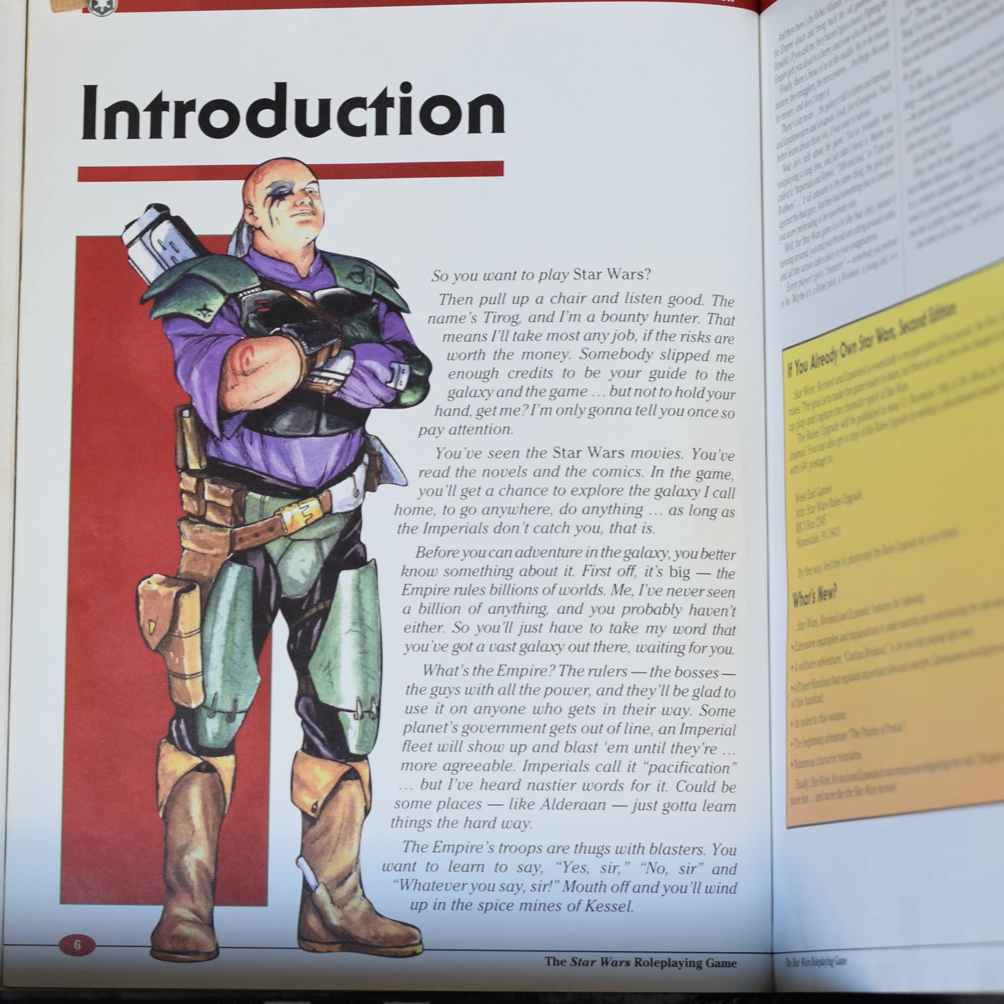Vintage Star Wars RPG Hardback: Star Wars, The Roleplaying Game, Second Edition FIRST PRINTING