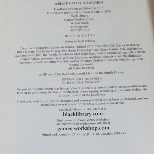 Warhammer Fantasy Paperback: Nick Kyme - The Horus Heresy, Deathfire FIRST PRINTING