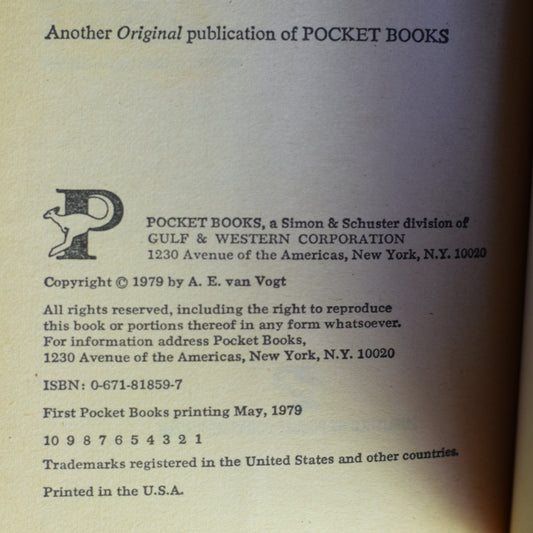 Vintage Sci-fi Paperback: A E van Vogt - Renaissance FIRST PRINTING
