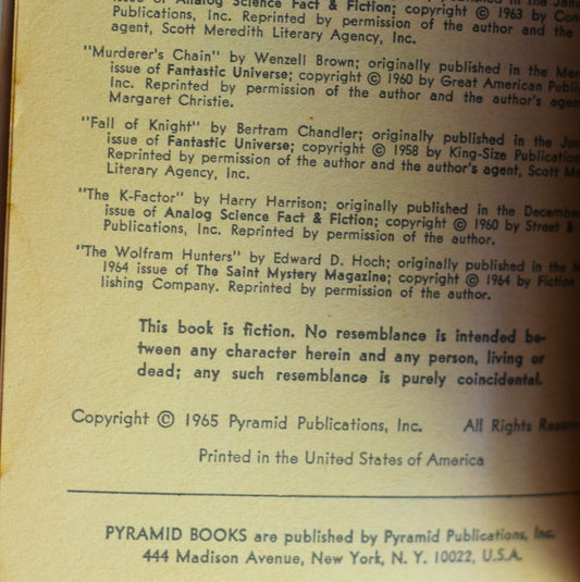 Vintage Sci-fi Paperback: Rulers of Men, Edited by Hans Steffan Santesson