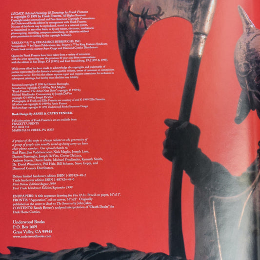 Fantasy Art Hardback: Frank Frazetta - Legacy FIRST EDITION