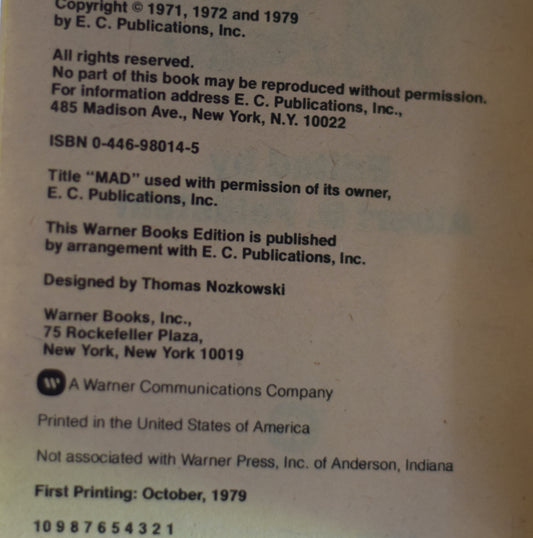 Vintage Fiction Paperback: The Abominable Snow MAD, Edited by Albert B Feldstein FIRST PRINTING