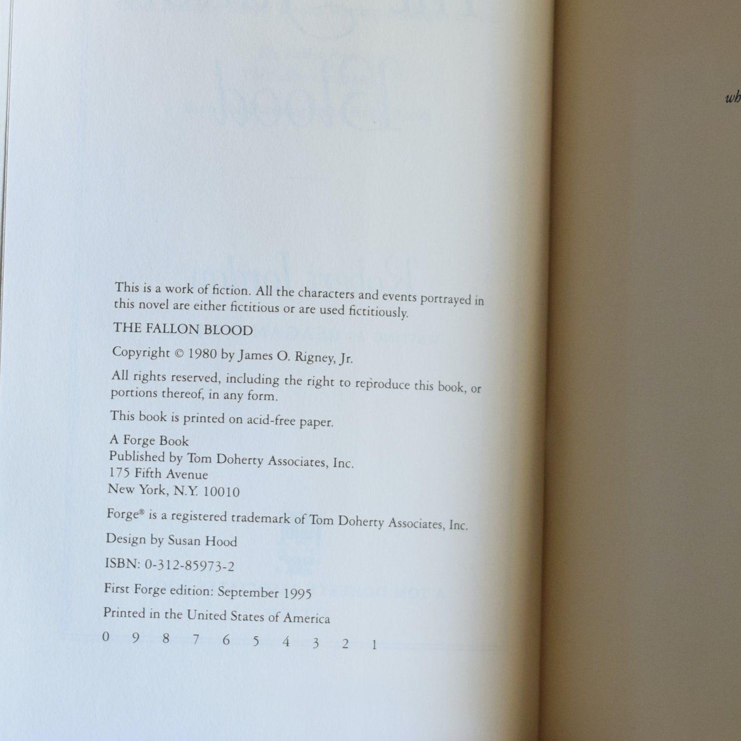 Vintage Fiction Hardback: Robert Jordan Writing as Reagan O'Neal - The Fallon Blood FIRST EDITION/PRINTING
