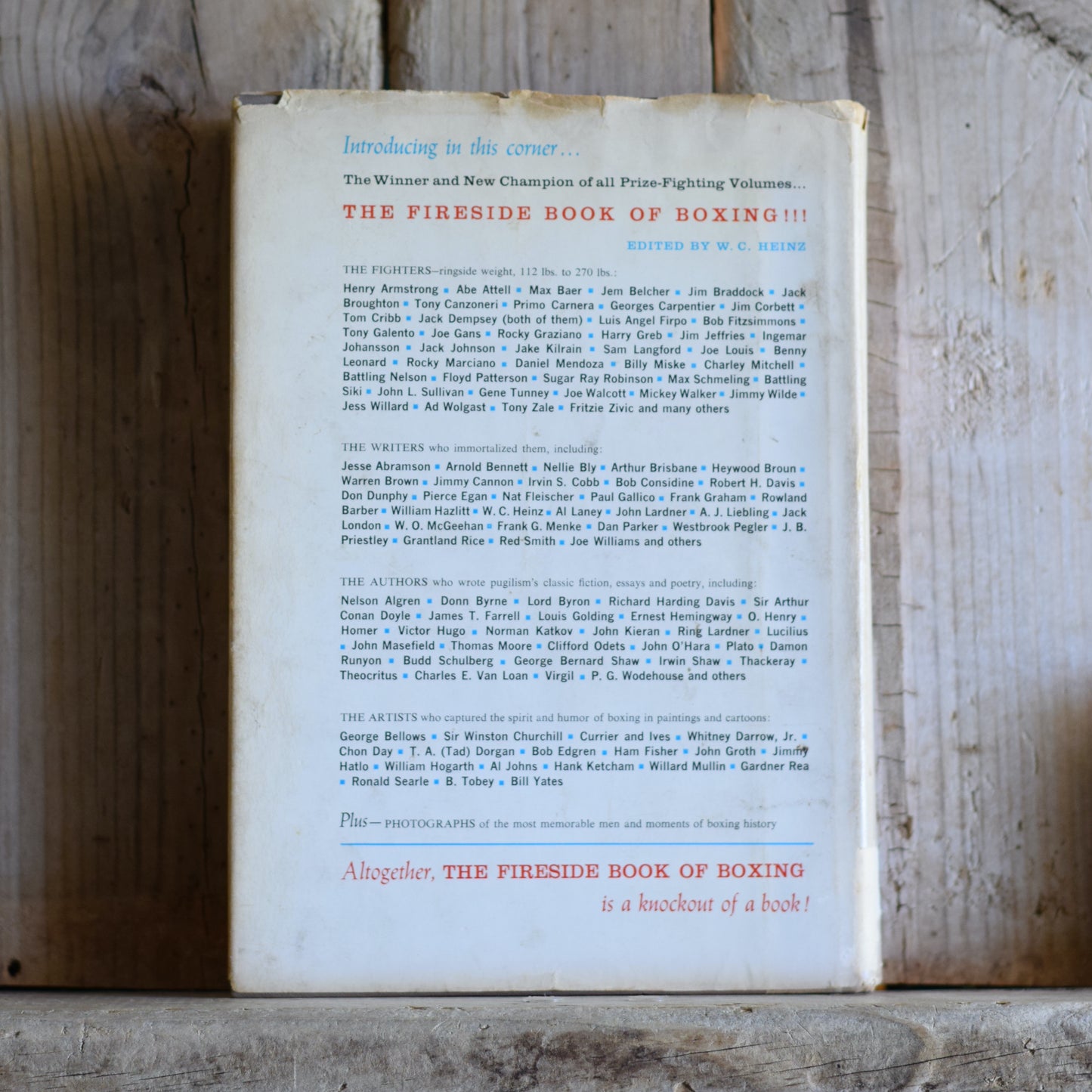 Vintage Fiction Hardback: The Fireside Book of Boxing, Edited by W C Heinz BCE