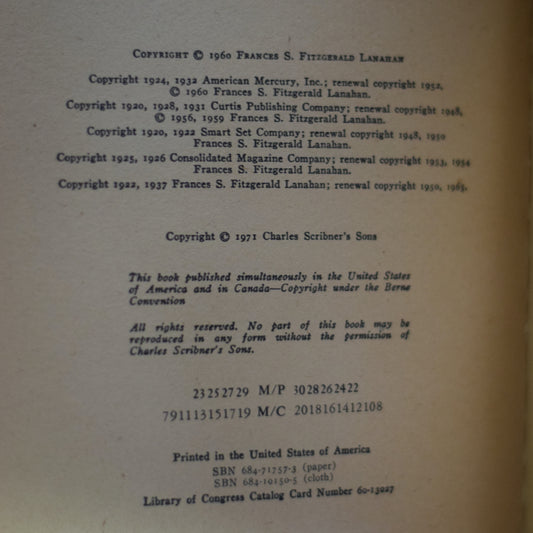 Vintage Fiction Paperback: F Scott Fitzgerald - Babylon Revisited