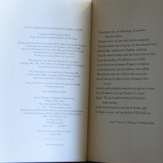 Fantasy Hardback: Philip Pullman - The Amber Spyglass FIRST EDITION/PRINTING