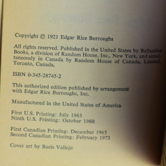 Vintage Fantasy Paperback: Edgar Rice Burroughs - Tarzan The Terrible