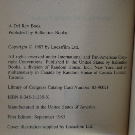 Vintage Sci-fi Paperback: The Making of Return of the Jedi, Edited by John Phillip Peecher