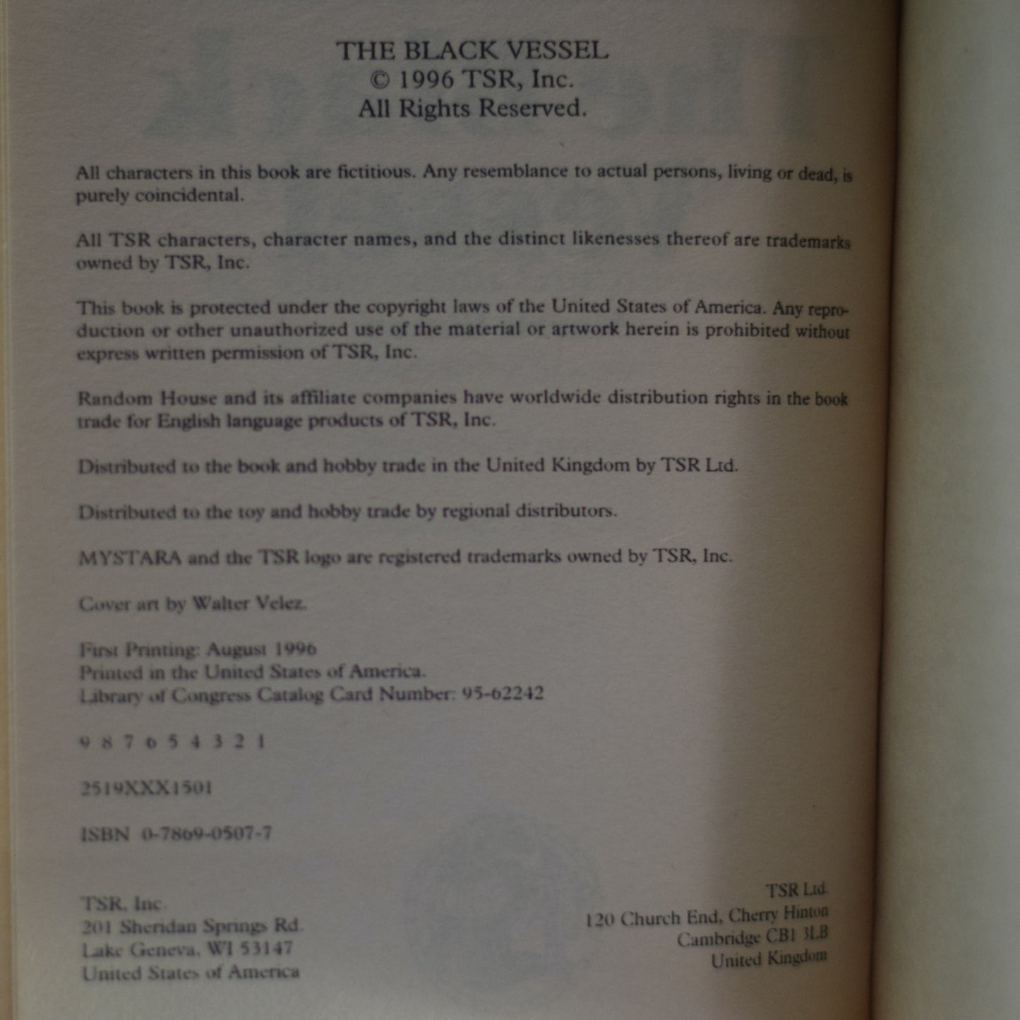 Vintage Dungeons and Dragons Paperback: Morris Simon - The Black Vessel FIRST PRINTING