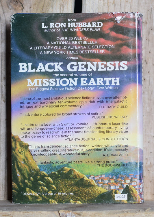 Vintage Sci-fi Hardback Novel: L Ron Hubbard - Misson Earth Vol 2, Black Genesis
