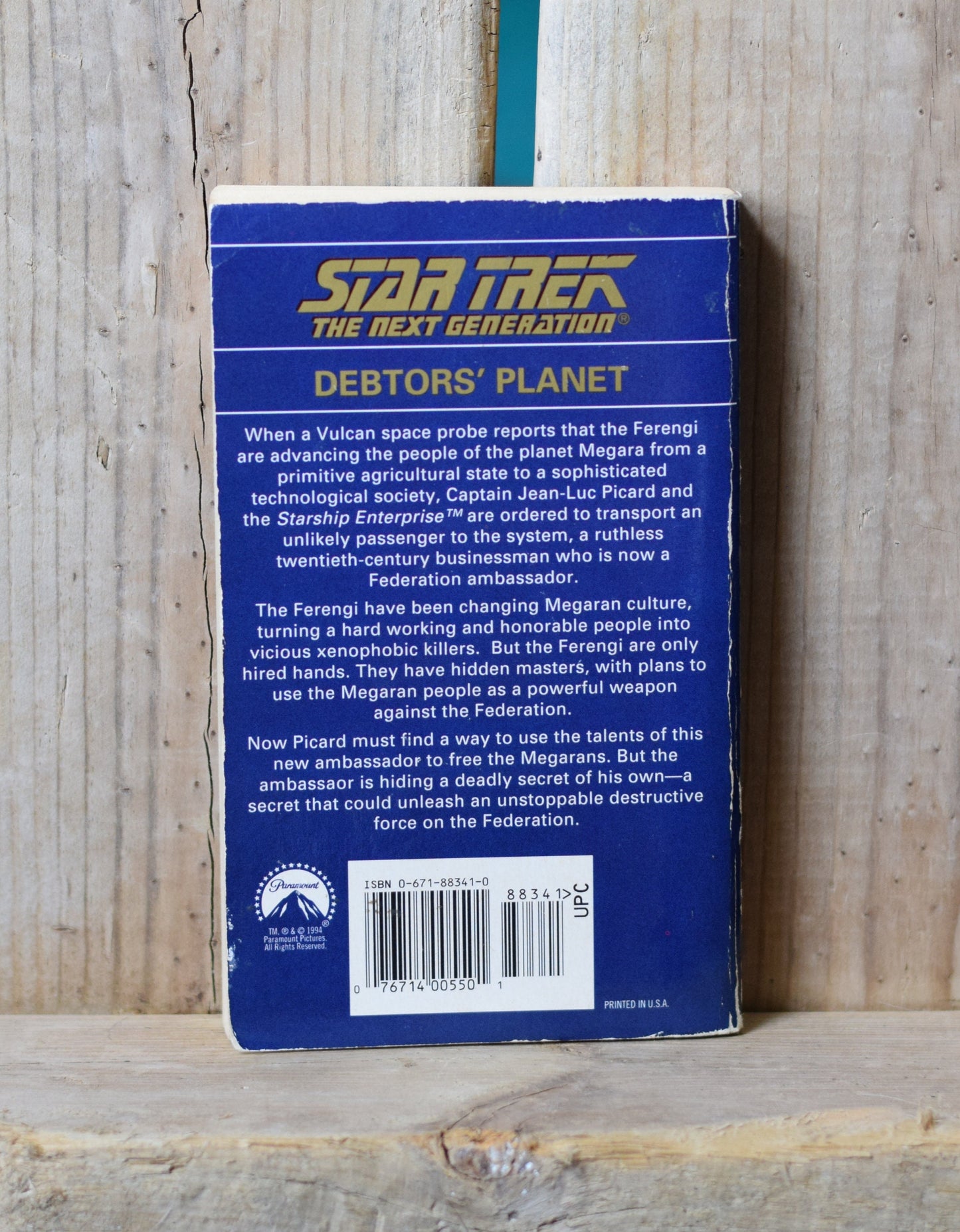 Vintage Sci-Fi Paperback Novel: W R Thompson - Star Trek, The Next Generation, Debtor's Planet