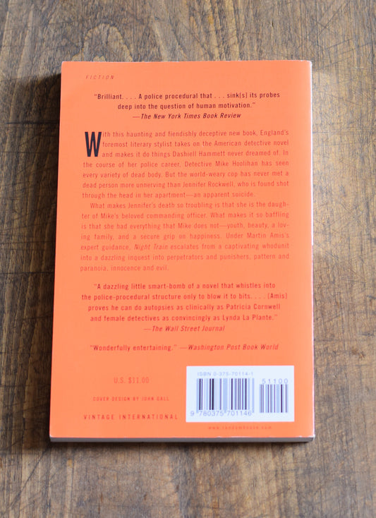 Vintage Fiction Paperback Novel: Martin Amis - Night Train FIRST PRINTING