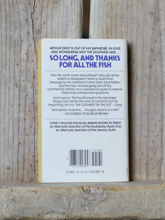 Vintage Fantasy Paperback Novel: Douglas Adams - So Long, and Thanks for All the Fish