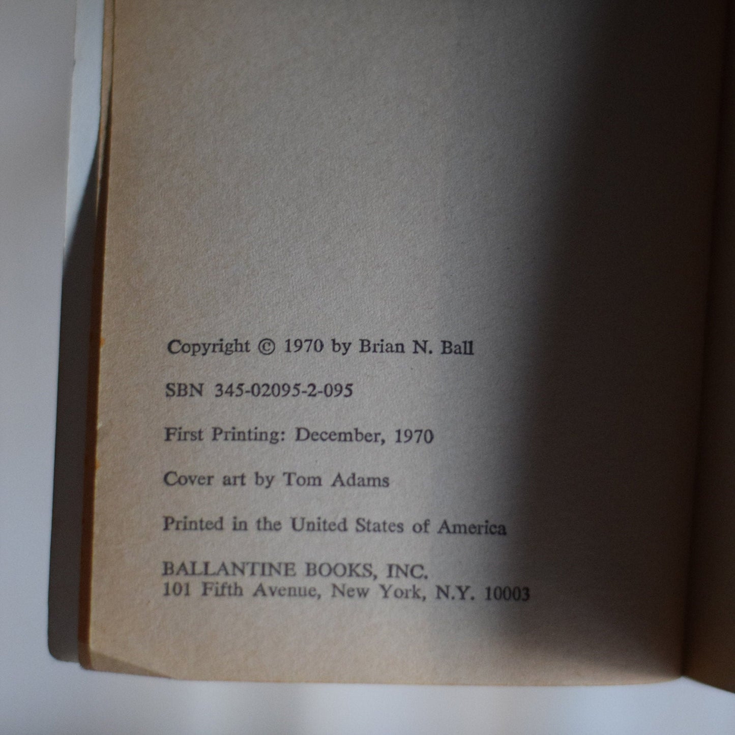 Vintage Sci-Fi Paperback Novel: Brian N Ball - Timepivot FIRST PRINTING