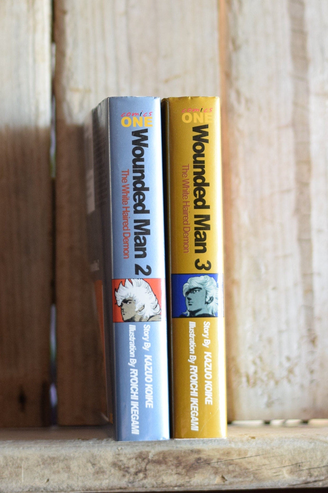 Vintage Graphic Novels: Kazuo Koike and Ryoichi Ikegami - Wounded Man, The White Haired Demon Books 2 and 3 FIRST EDITIONS