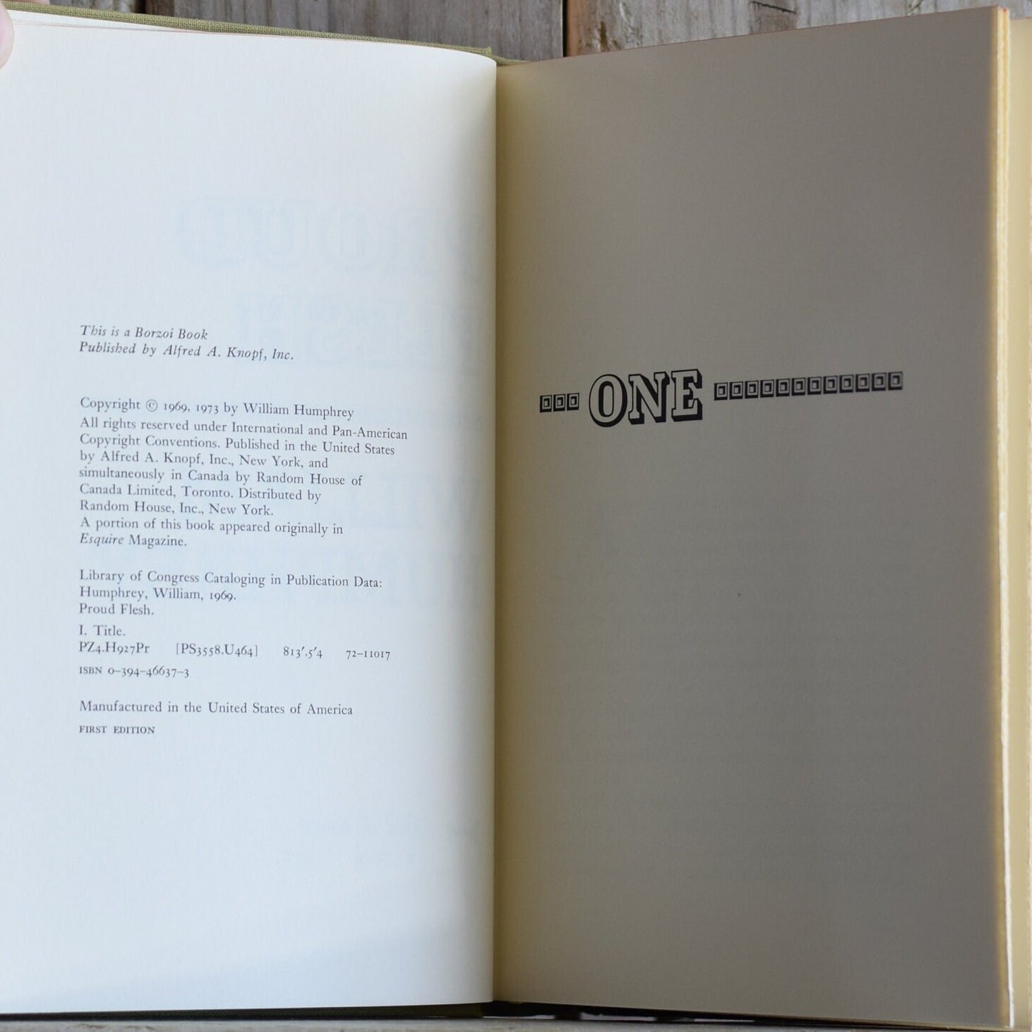 Vintage Fiction Hardback Novel: William Humphrey - Proud Flesh FIRST EDITION/PRINTING