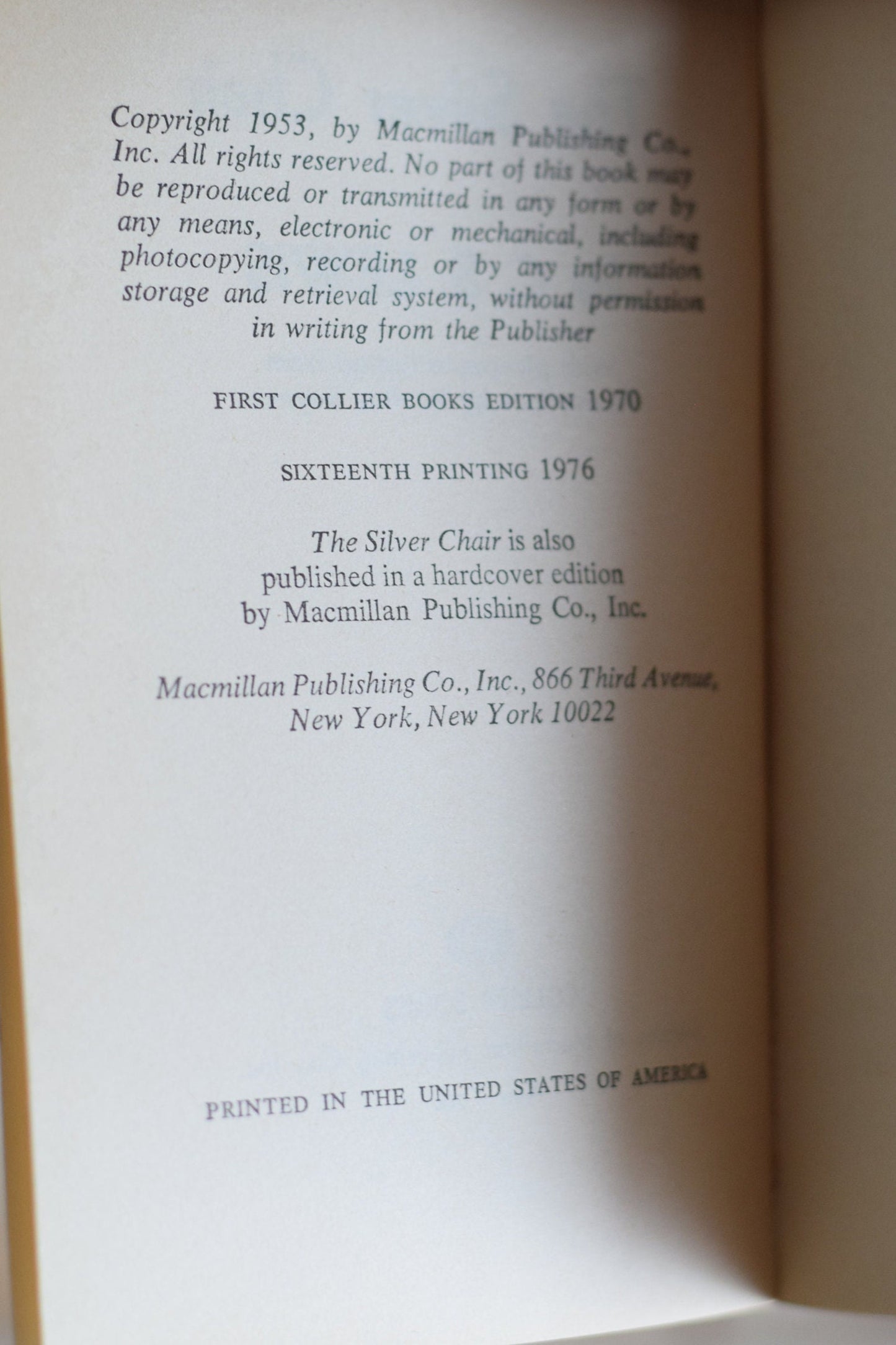 Vintage Fantasy Paperback Novels: C S Lewis - The Silver Chair