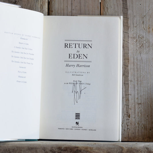 Vintage Sci-fi Hardback Novel: Harry Harrison - Return to Eden SIGNED FIRST PRINTING
