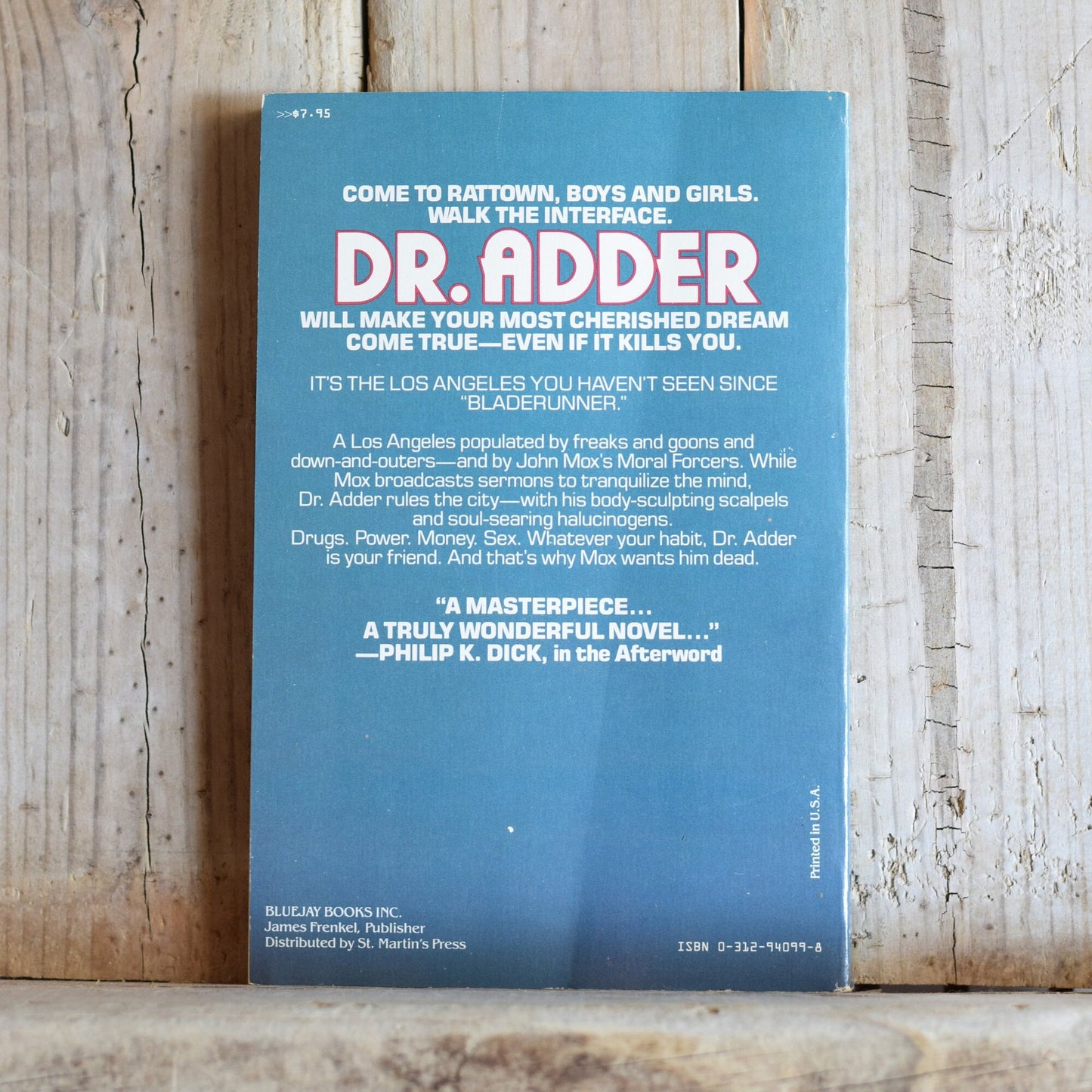 Vintage Sci-Fi Paperback Novel: K W Jeter - Dr. Adder, Fully Illustrated FIRST PRINTING