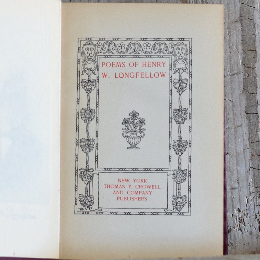 Vintage Fiction Hardback Poetry: Poems of Henry W Longfellow - Astor Edition 1901