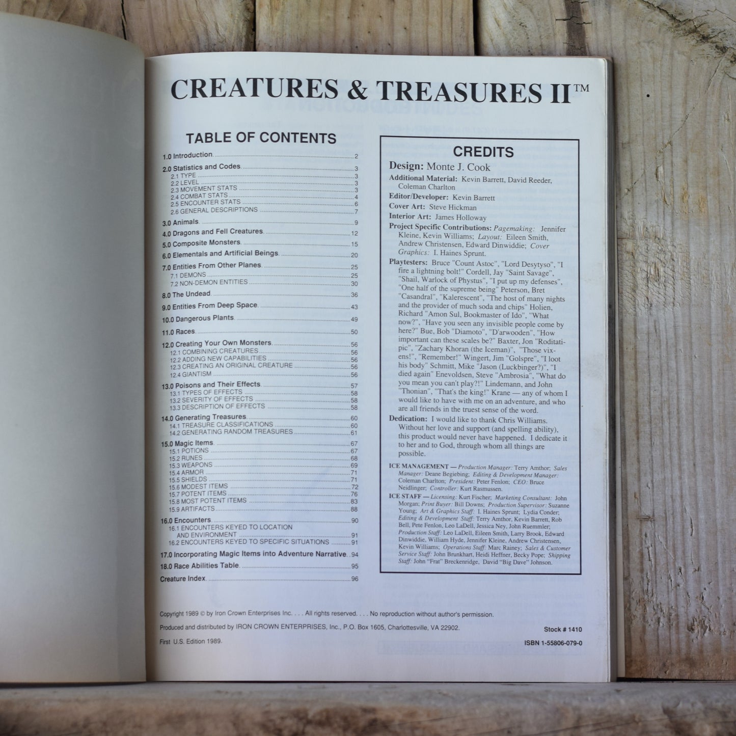 Vintage RPG Book: Rolemaster - Creatures and Treasures 2