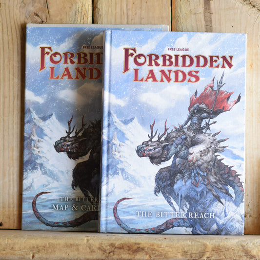 RPG Hardback: Forbidden Lands - The Bitter Reach with Map and Cards Pack