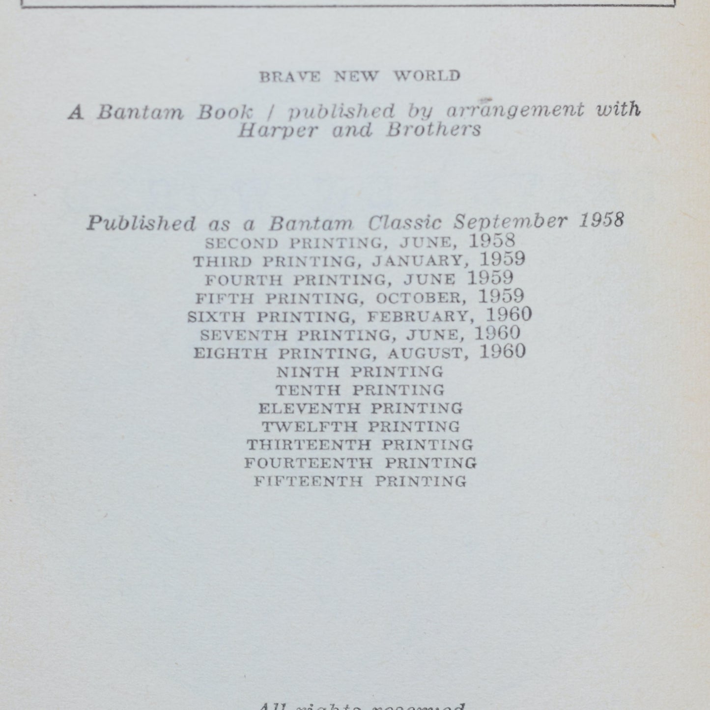 Vintage Sci-fi Paperback: Aldus Huxley - Brave New World