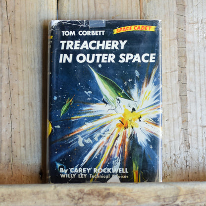 Vintage Sci-fi Hardbacks: Carey Rockwell - Tom Corbett: Space Cadet set - Danger in Deep Space, On the Trail of the Space Pirates, The Space Pioneers, Treachery in Outer Space, and Sabotage in Space