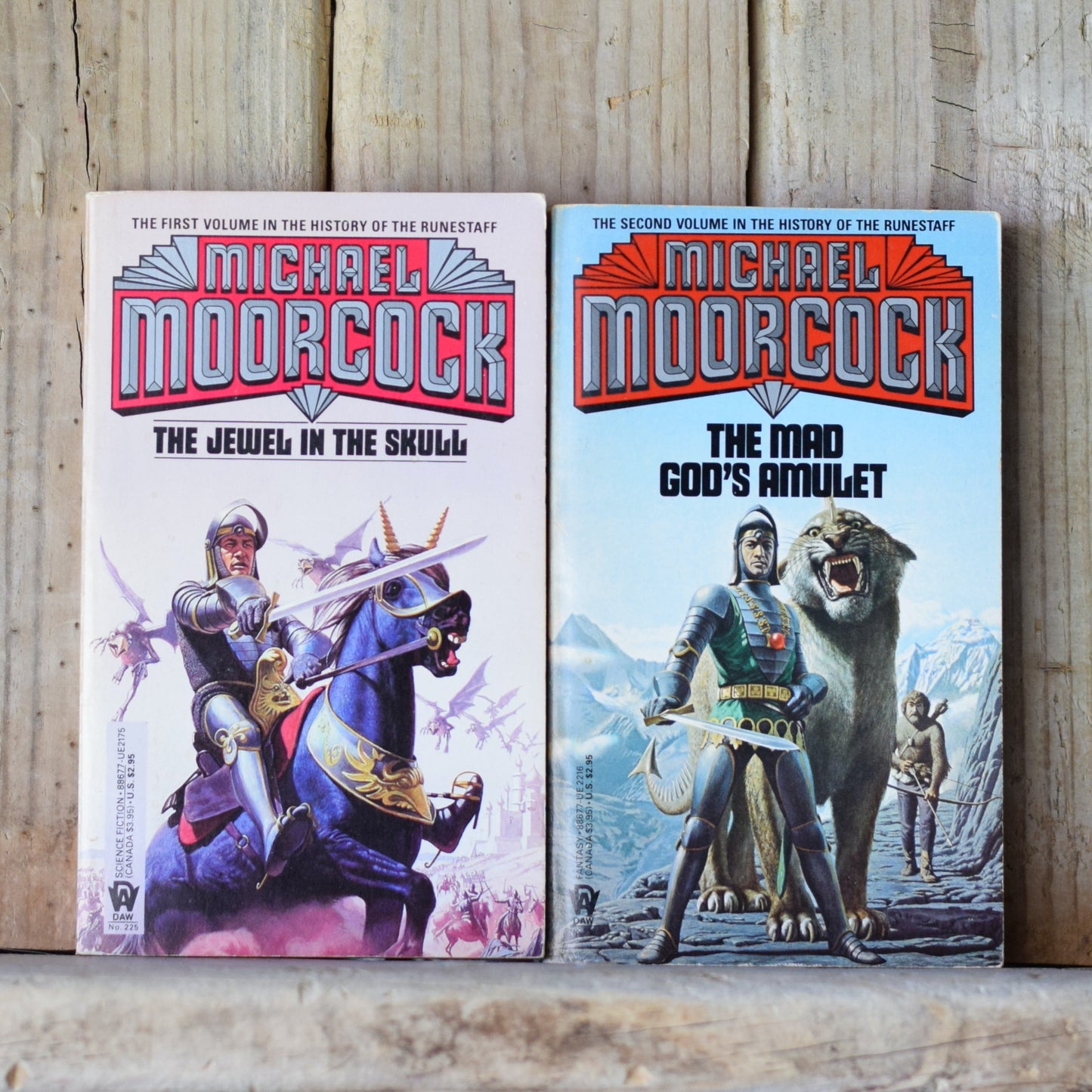 Vintage Fantasy Paperback: Michael Moorcock - The History of the Runestaff, Vols 1 & 2 - The Jewel in the Skull & The Mad God's Amulet