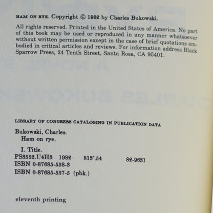 Vintage Fiction Paperback: Charles Bukowski - Ham on Rye