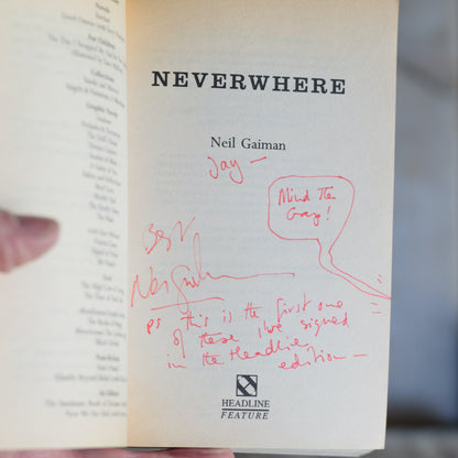Vintage Fantasy Paperback: Neil Gaiman - Neverwhere SIGNED FIRST EDITION