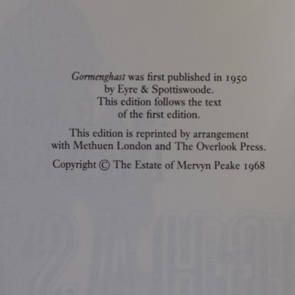 Vintage Fantasy Hardbacks: Mervyn Peake - The Gormenghast Trilogy: Titus Groan, Gormenghast, Titus Alone FOLIO SOCIETY EDITIONS