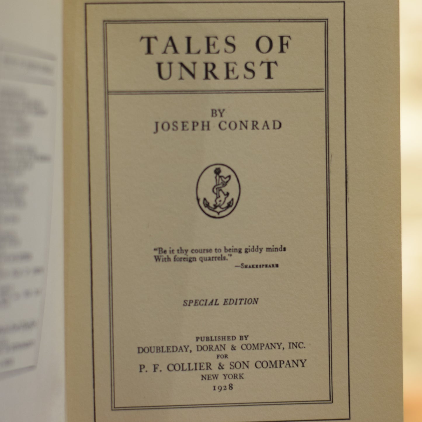 Vintage Fiction Hardback: Joseph Conrad - Chance, Tales of Unrest, and The Mirror of the Sea SPECIAL EDITIONS