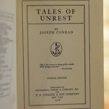 Vintage Fiction Hardback: Joseph Conrad - Chance, Tales of Unrest, and The Mirror of the Sea SPECIAL EDITIONS