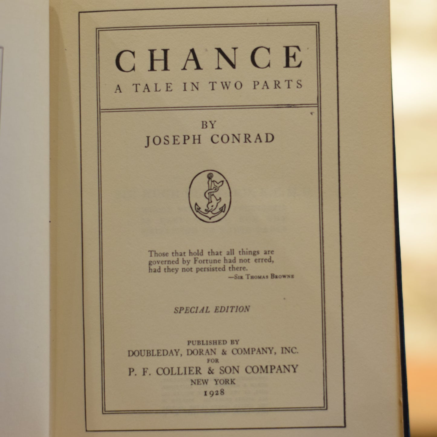 Vintage Fiction Hardback: Joseph Conrad - Chance, Tales of Unrest, and The Mirror of the Sea SPECIAL EDITIONS