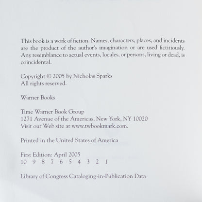 Fiction Paperback: Nicholas Sparks - True Believer ARC