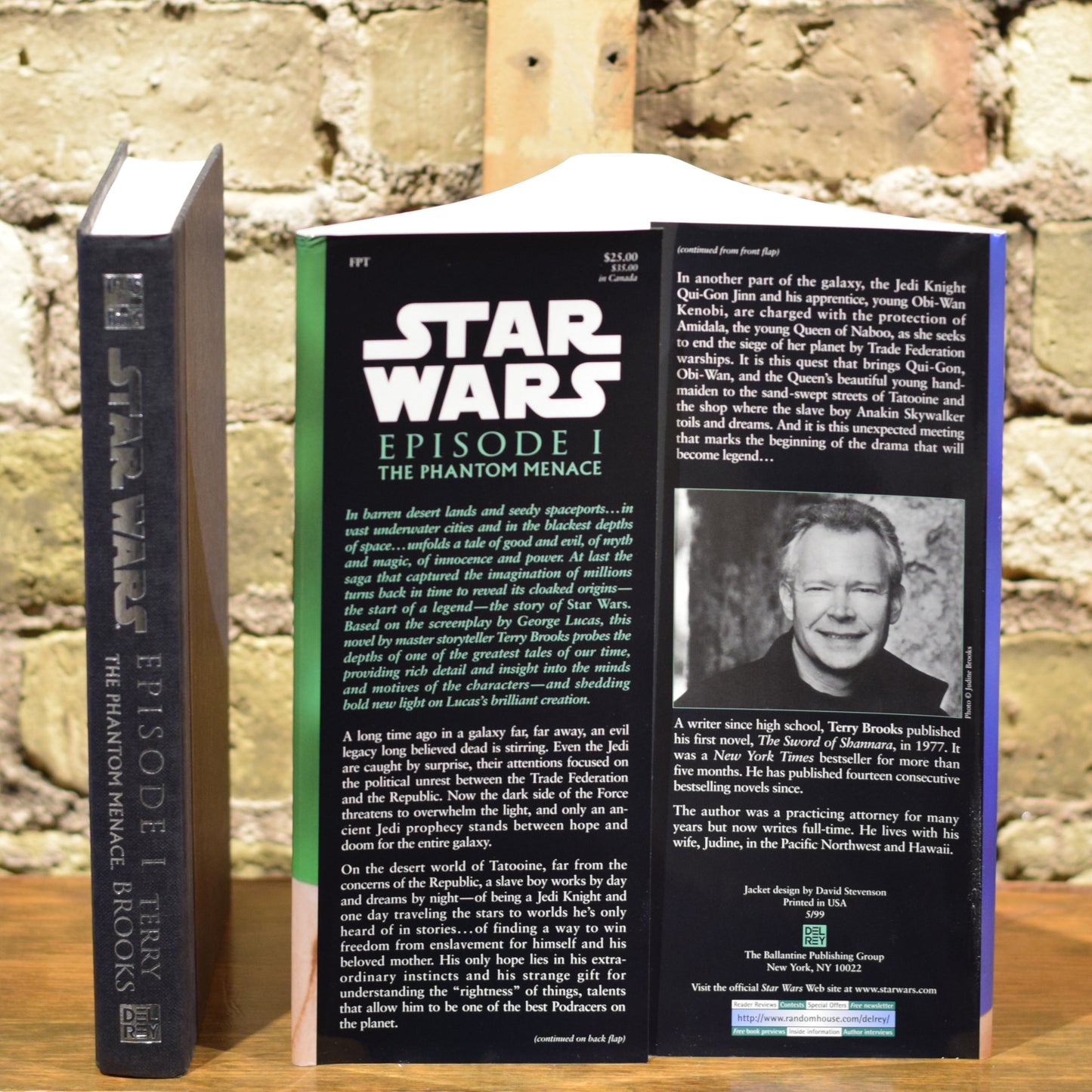 Vintage Sci-fi Hardback: Terry Brooks - Star Wars: Episode 1 - The Phantom Menace, Obi-Wan Variant SIGNED FIRST EDITION/PRINTING