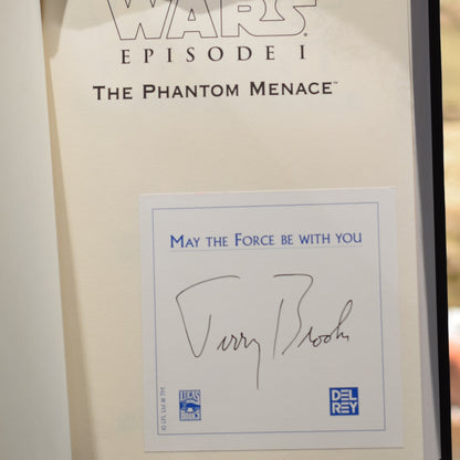 Vintage Sci-fi Hardback: Terry Brooks - Star Wars: Episode 1 - The Phantom Menace, Obi-Wan Variant SIGNED FIRST EDITION/PRINTING