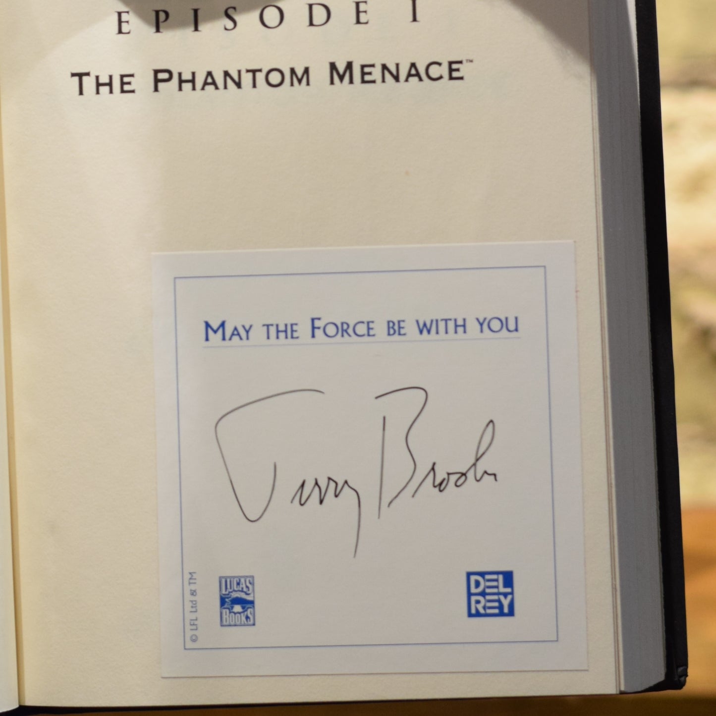 Vintage Sci-fi Hardback: Terry Brooks - Star Wars: Episode 1 - The Phantom Menace, Anakin Variant SIGNED FIRST EDITION/PRINTING