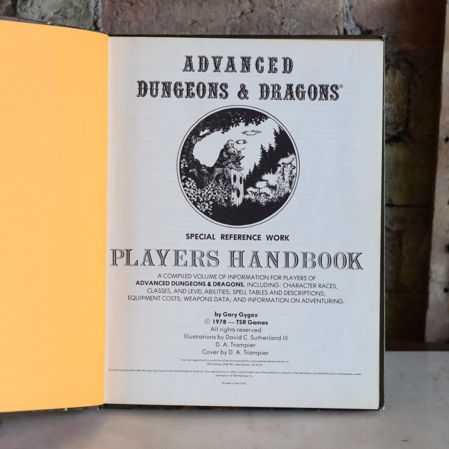 Vintage Dungeons and Dragons Hardback: Players Handbook Advanced Dungeons and Dragons First Edition FIRST PRINTING