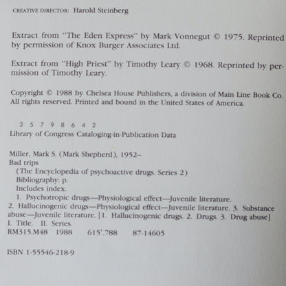 Non-fiction Hardback: Mark S Miller - Bad Trips, The Encyclopedia of Psychoactive Drugs, Series 2