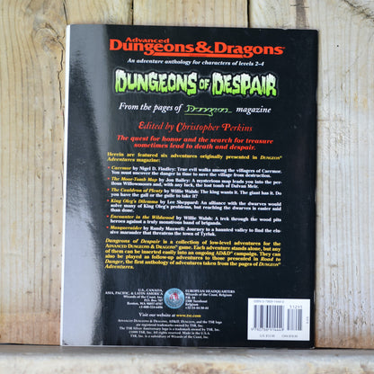 Vintage RPG Paperback: Advanced Dungeons and Dragons 2e: Dungeons of Despair