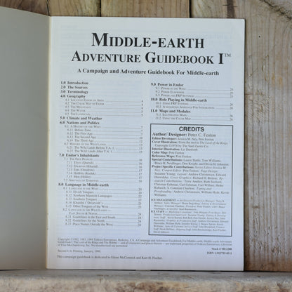 Vintage RPG Paperback: The Campaign and Adventure Guidebook for I.C.E. Middle-Earth Role Playing, Second Edition