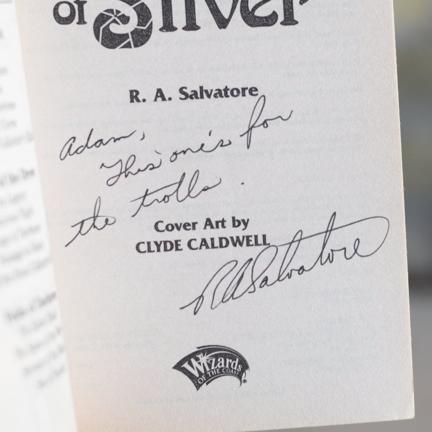 Vintage Dungeons and Dragons Paperback: RA Salvatore - Streams of Silver SIGNED