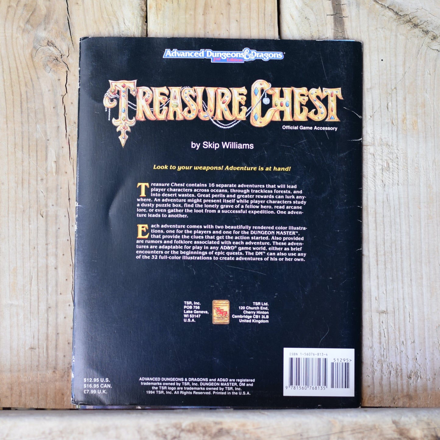 Vintage Dungeons and Dragons RPG Book: AD&D 2e Treasure Chest by Skip Williams Official Adventure