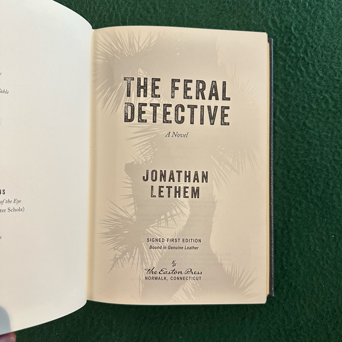 Vintage Fiction Hardback: John Lethem - The Feral Detective SIGNED FIRST EDITION