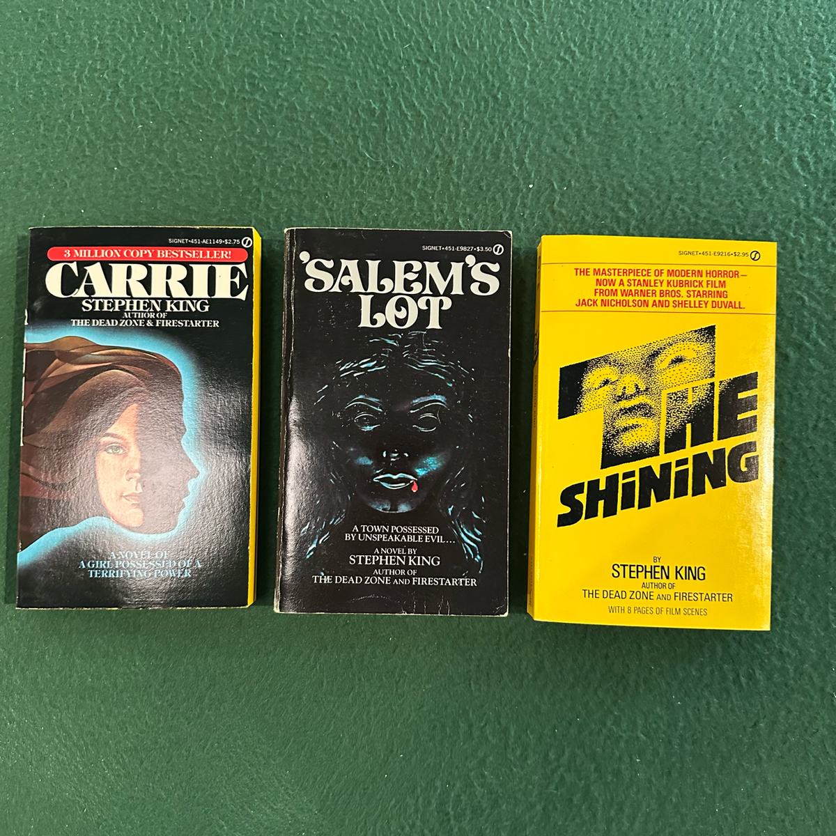 Vintage Horror Paperbacks: Stephen King - Carrie, 'Salem's Lot & The Shining Box Set