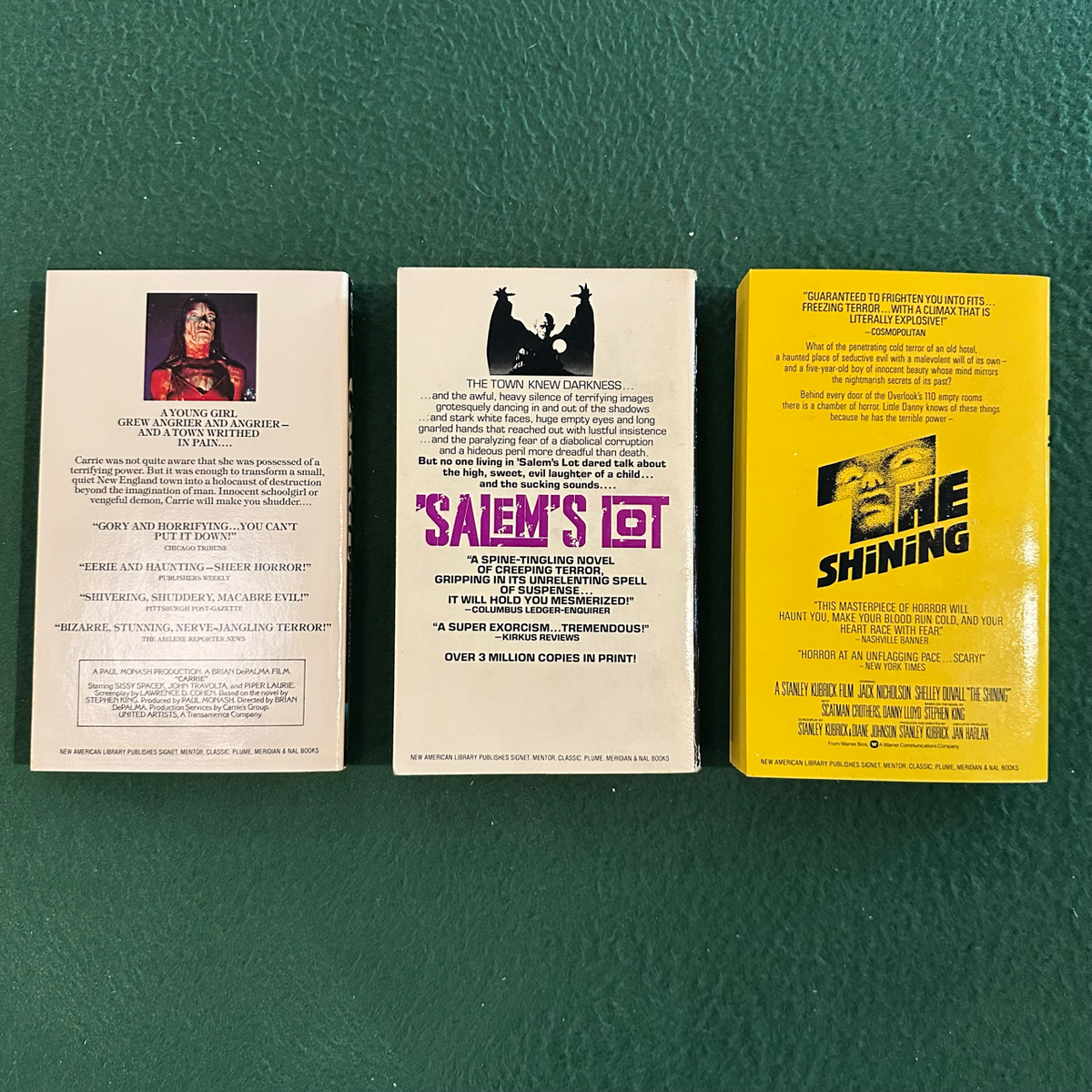 Vintage Horror Paperbacks: Stephen King - Carrie, 'Salem's Lot & The Shining Box Set