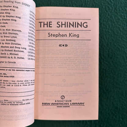 Vintage Horror Paperbacks: Stephen King - Carrie, 'Salem's Lot & The Shining Box Set